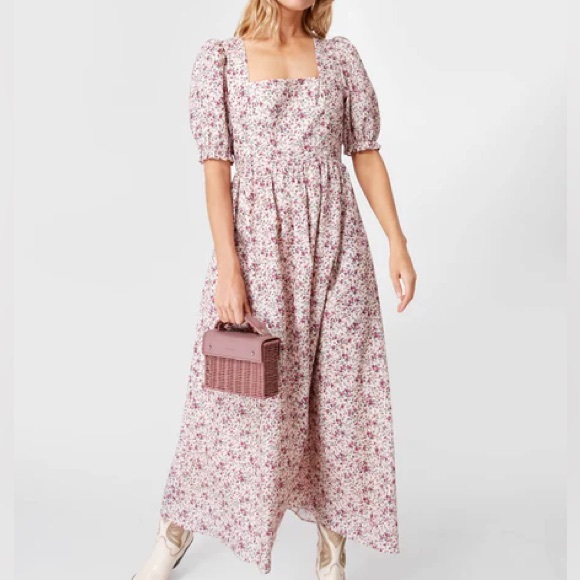 Tuckernuck Hyacinth House Pink Floral Isla Maxi Dress - Picture 1 of 7